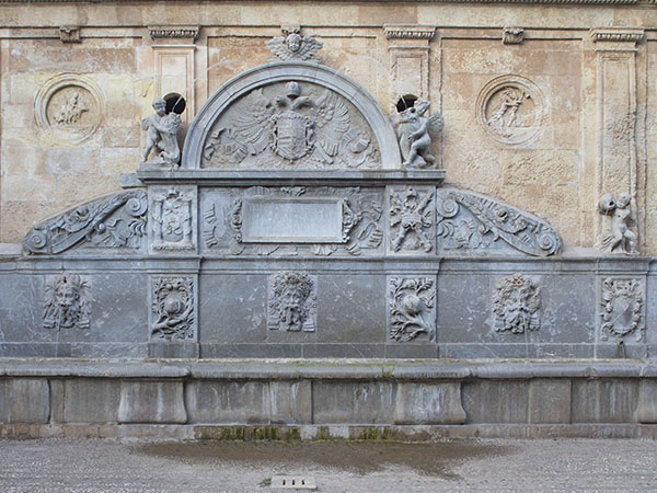 Basin of Charles V, built on the orders of the Count of Tendilla, whose emblems appear alongside those of the Emperor. Its decoration is indicative of the culture of the day