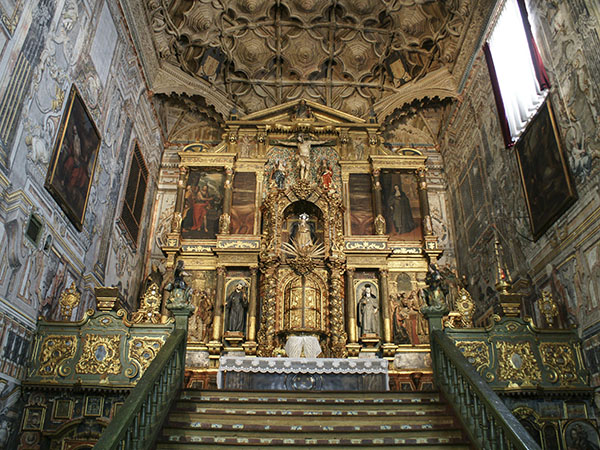 High Chapel of the convent church covered with exceptionally fine Mudejar woodwork