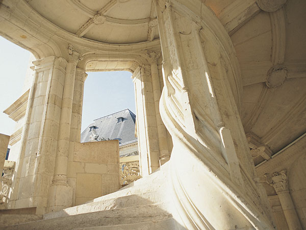The Royal Château of Blois, Francis I wing, the staircase of honour