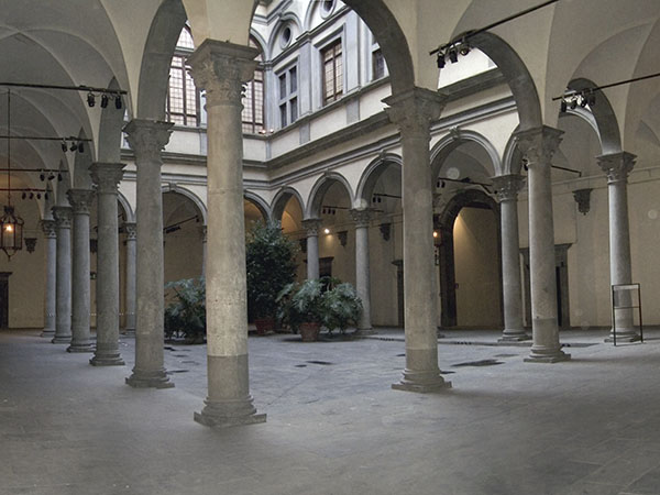 The inner courtyard of Palazzo Strozzi